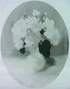 Still Life Of Flowers In A White Vase