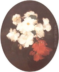 A Still Life With Red And White Begonias