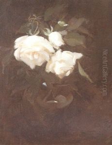 White Roses In A Glass Bowl White Roses In A Glass Bowl