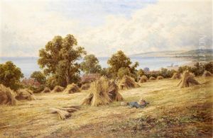 Harvest Time On The South Coast, Near Worthing, Sussex by Henry H. Parker