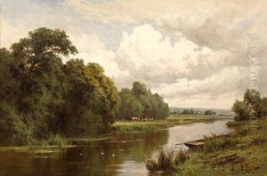 Cattle In A Meadow Beside The Thames