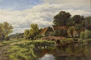 The River Loddon Near Basing, Hampshire by Henry H. Parker
