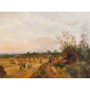 Women And Children In A Hayfield