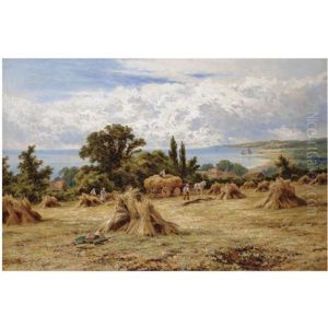 Harvest Time On The Sussex Coast by Henry H. Parker