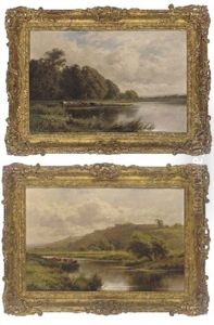 On The River Avon (+ The Silent Stream, On The Ouse At Hemingford Grey; Pair) by Henry H. Parker