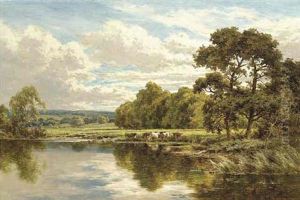 On The Banks Of The Thames At Streatley by Henry H. Parker