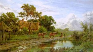 Evening, Near Streatley-on-thames by Henry H. Parker