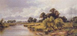Cattle Grazing On The River Thames Near Streatley, Berkshire