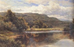 The Lledr River In The Lledy Valley, North Wales by Henry H. Parker