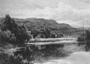 The Lledr River In The Lledr Valley, North Wales by Henry H. Parker