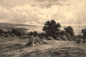 Harvest Time On The Sussex Coast, Near Worthing by Henry H. Parker