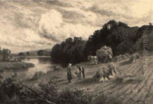 Harvesting On The Thames by Henry H. Parker