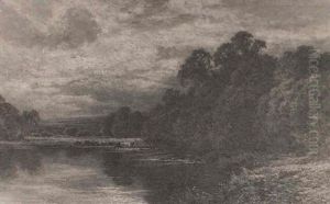 Landscape With Lake And Cows Landscape With Lake And Cows