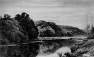 A Peaceful River Scene by Henry H. Parker