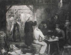 Figures In A Tavern Interior by Henry Perlee Parker