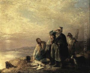 The Sunset Of Life: Scene On The Coast Of Northumberland by Henry Perlee Parker