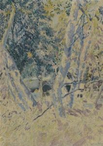 View Of A Lake Through The Trees by Lawton S. Parker