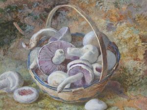 A Basket Of Mushrooms by Jabez Bligh