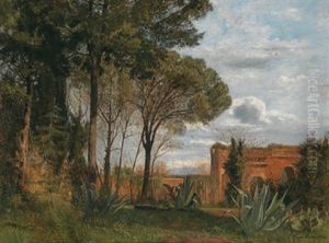 Eine Sudliche Landschaft Mit Agaven by Marie (Luise) von Parmentier