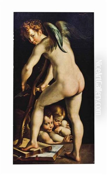 Cupid Fashioning His Bow - view 1