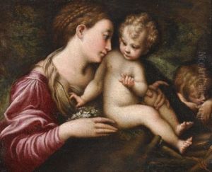The Madonna And Child With St. John The Baptist Sleeping by Girolamo Francesco Maria Mazzola (Parmigianino)