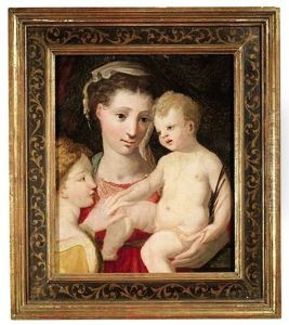 Maria Mit Dem Kind Und Der Hl. Katharina by Girolamo Francesco Maria Mazzola (Parmigianino)