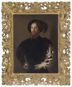 Portrait Of A Gentleman In A Doublet, A Sword In His Right Hand by Girolamo Francesco Maria Mazzola (Parmigianino)