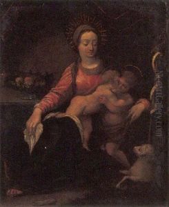 Madonna Con Bambino E San Giovannino by Girolamo Francesco Maria Mazzola (Parmigianino)