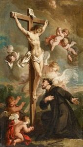 Three Paintings With Scenes From The Life Of A Saint (possibly Adalard Of Corbie) by Parmigianino (Michele da Parma)