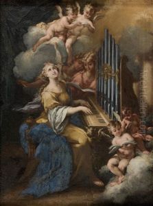 Sainte Cecile Entouree D'anges by Parmigianino (Michele da Parma)