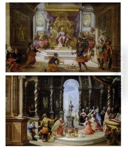 Le Jugement De Salomon (+ L'idolatrie De Salomon; Pair) by Parmigianino (Michele da Parma)