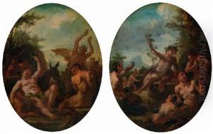 Silenus With Satyrs In A Landscape Silenus With Satyrs In A Landscape