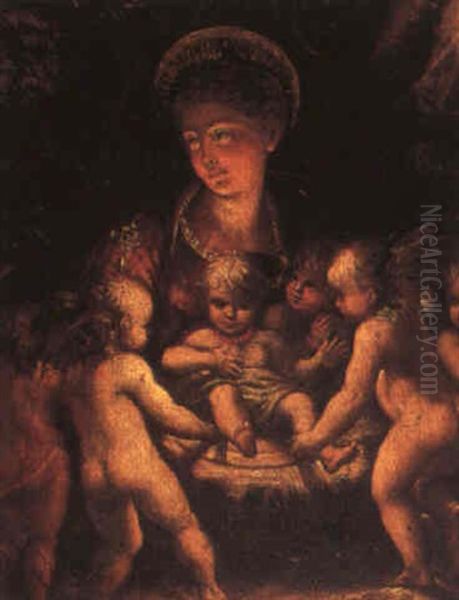The Madonna And Child With Cherubs - view 1