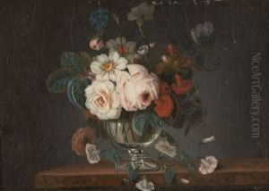 Vase De Fleurs Sur Un Entablement by Philippe Parpette