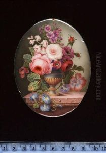 Still Life Of Flowers In Urns Standing On A Ledge (+ Another, 1778, Similar; Pair)