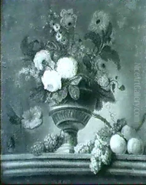 A Still Life Of A Vase Of Assorted Flowers Including Roses... - view 1