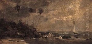 A Storm On The Brazilian Coast by Antonio Parreiras