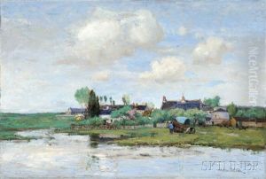 River Landscape, Normandy, France by Stephen Parrish