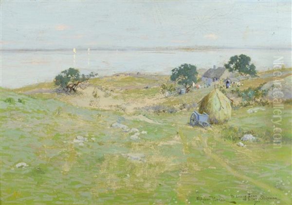 Coastal Farmstead With A Figure Feeding Chickens - view 1