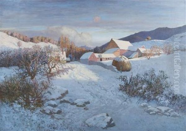 Farm Buildings In Snow - view 1