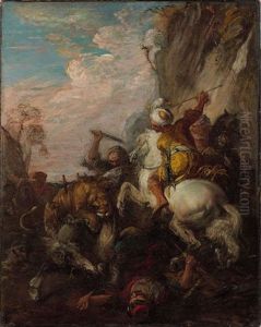 La Chasse Au Lion by Charles Parrocel
