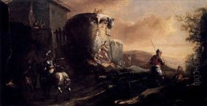 Scene De Cavaliers by Charles Parrocel