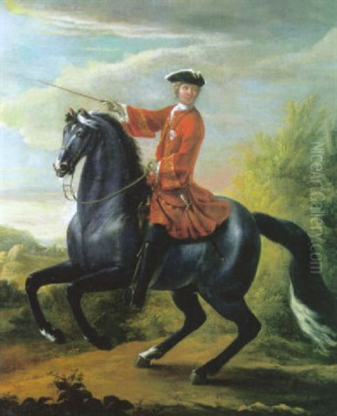 Portrait De Militaire A Cheval - view 1
