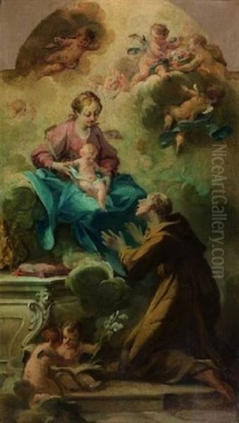 Saint Antoine De Padoue Recevant L'enfant Jesus De La Vierge - view 1