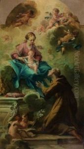 Saint Antoine De Padoue Recevant L'enfant Jesus De La Vierge