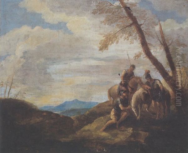Rastende Soldaten Unter Einem Baum In Einer Sudlichen Landschaft - view 1
