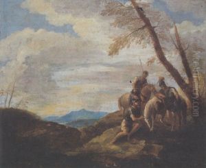Rastende Soldaten Unter Einem Baum In Einer Sudlichen Landschaft Rastende Soldaten Unter Einem Baum In Einer Sudlichen Landschaft