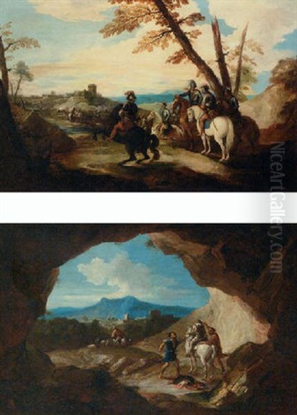 Cavalrymen On A Track In A Landscape - view 1
