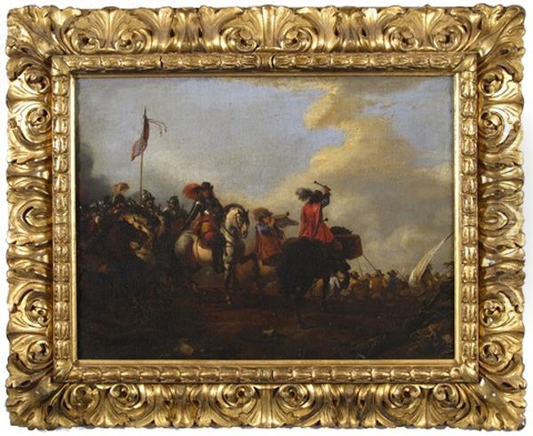 Cavalry Officers Forming Up With An Action Beyond - view 1