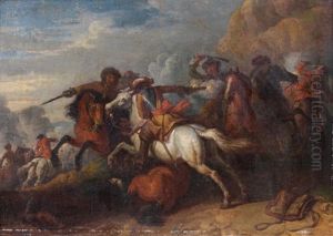 Combat De Cavalier by Joseph Parrocel